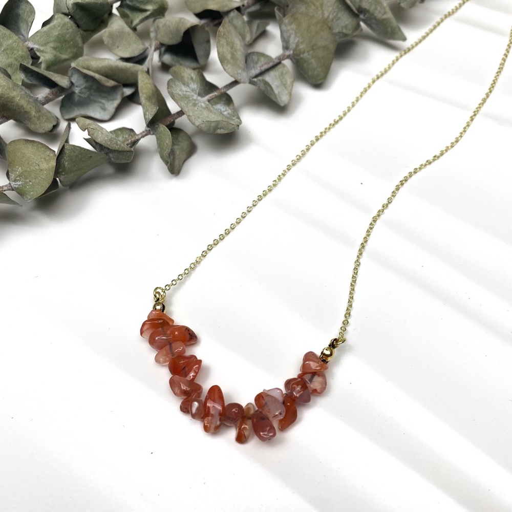 Carnelian gold plated necklace